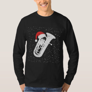 Tuba with Santa's Hat For Musicians Christmas Seas T-Shirt