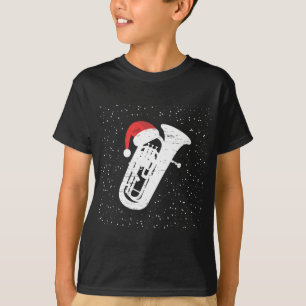 Tuba with Santa's Hat For Musicians Christmas Seas T-Shirt
