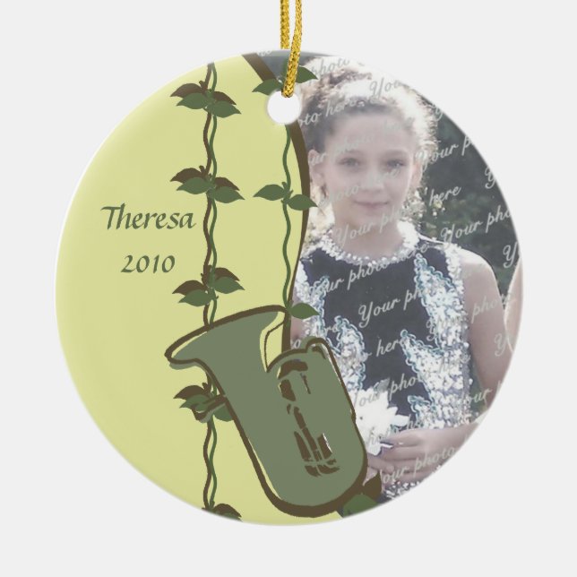 Tuba Woodland Photo Ceramic Ornament (Front)