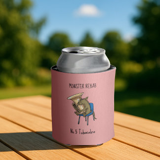 Tubacabra Tuba Player Chupacabra Wordplay Artwork Can Cooler