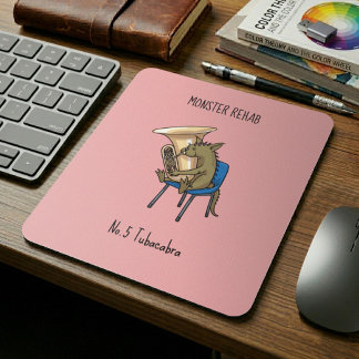 Tubacabra Tuba Player Chupacabra Wordplay Artwork Mouse Pad
