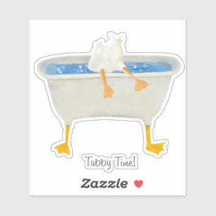 Tubby Time! Duck bottoms up in a web footed tub 
