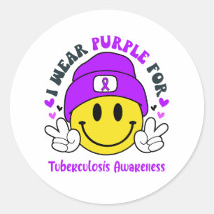 Tuberculosis Awareness Ribbon Support Gifts Classic Round Sticker