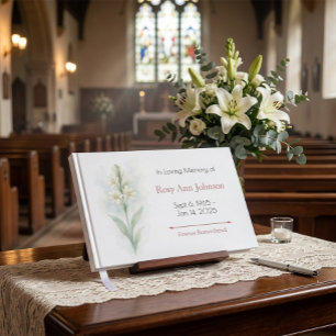 Tuberose Funeral Guest Book – In Loving Memory