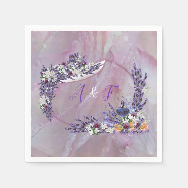 Tuberose & Lavender Blooms Napkin (Front)