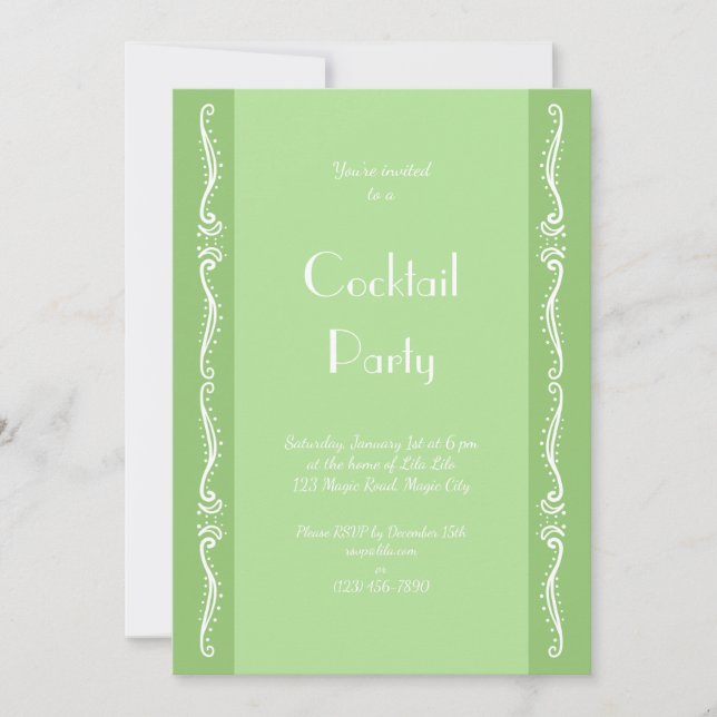 Tuberose Leaves Personalized Party Invitation (Front)