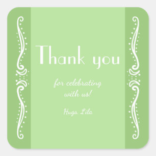 Tuberose Leaves Personalized Party Stickers