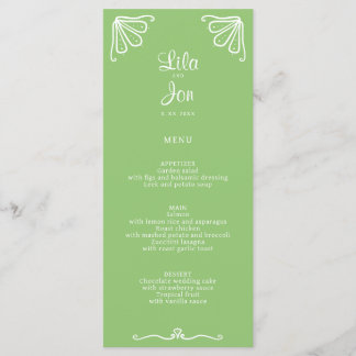 Tuberose Personalized Wedding Menu