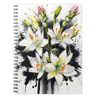 Tuberose - Watercolor flowers Notebook
