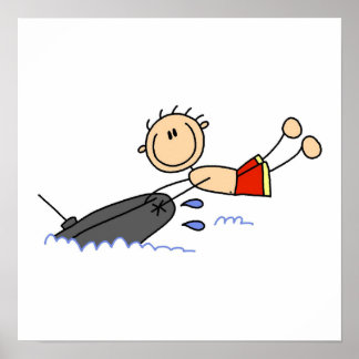 Tubing Stick Figure Poster