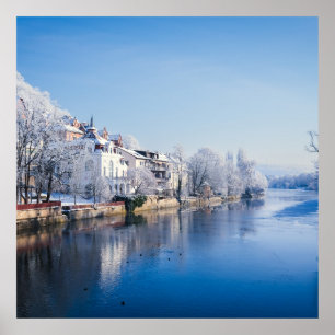 Tübingen, Germany after snowfall Poster
