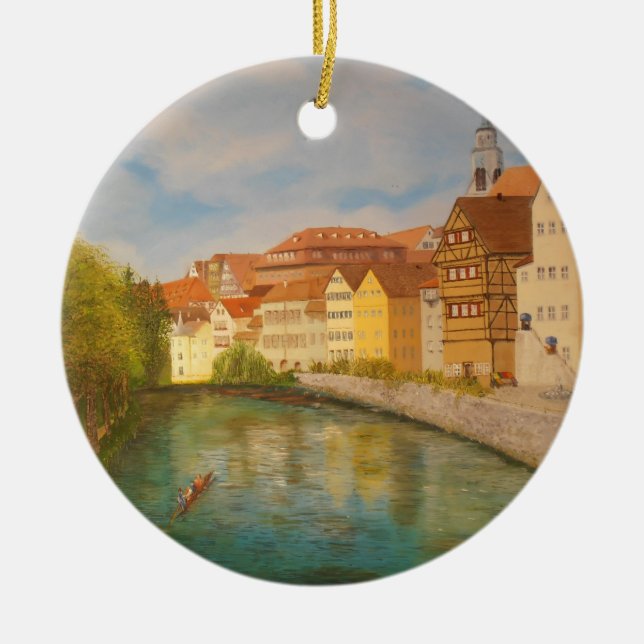 Tubingen in Sunlight Ceramic Ornament (Front)