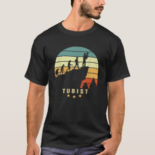 TUBIST Evolution tuba retro sunset man plays tuba T-Shirt