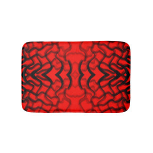 Tubular Black And Red Piping  Bath Mat