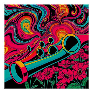 Tubular Floral 1 Poster