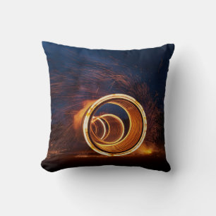 Tubular Space Portal Opens Amidst Sparks Throw Pillow