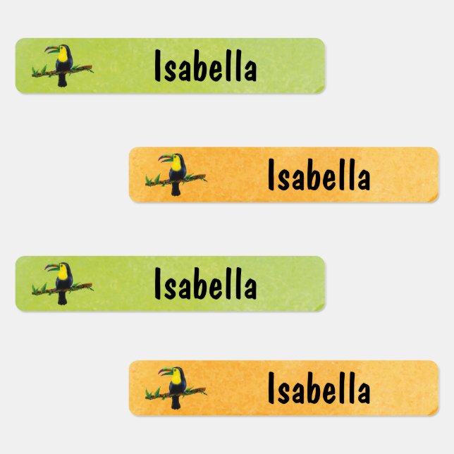 Tucan Vogel Aquarell - 96 small children labels (Group)