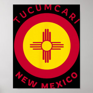 Tucari New Mexico Nm Flag Zia Souvenir  Poster