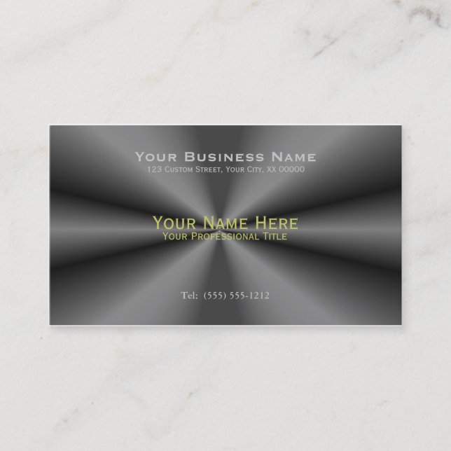 Tuck and Roll Charcoal Steel Business Card (Front)