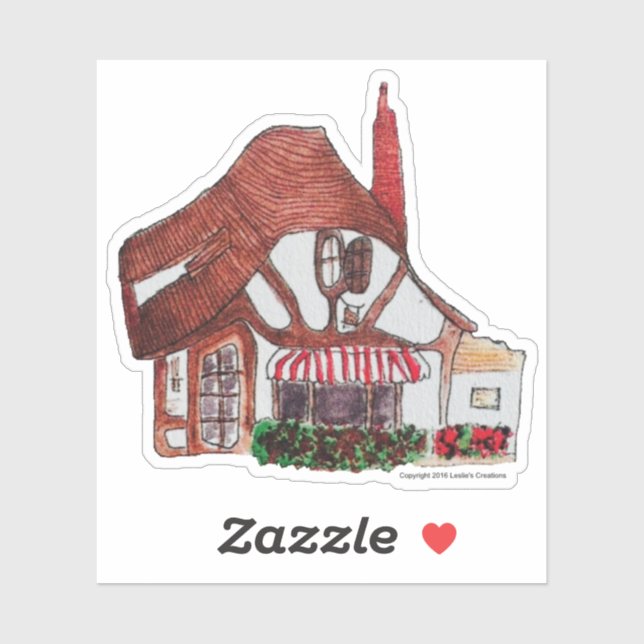 Tuck Box Cottage 3x3 Custom-Cut Vinyl Sticker (Sheet)