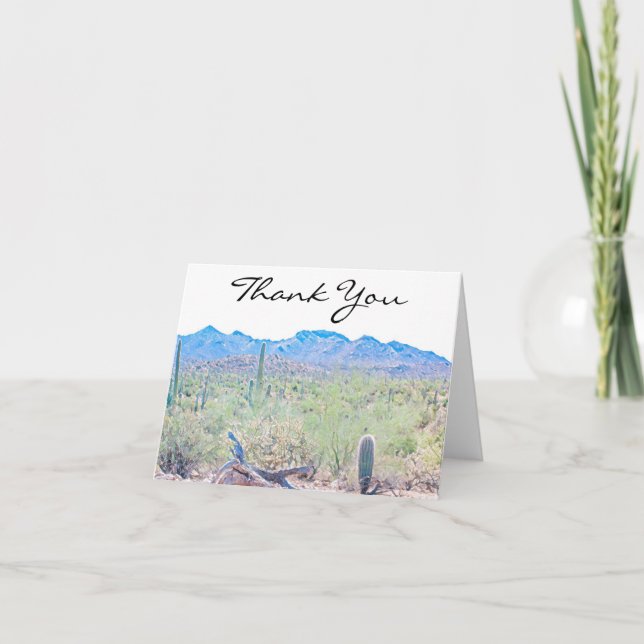 Tucson Arizona Desert Mountain Thank You Card (Front)