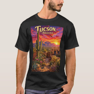Tucson Arizona Desert Sunset Saguaro Cactus Travel T-Shirt