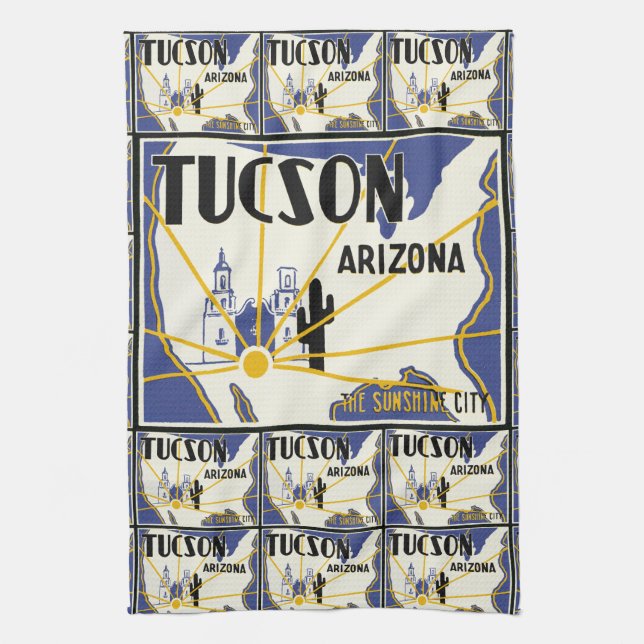 Tucson Arizona Kitchen Towel (Vertical)