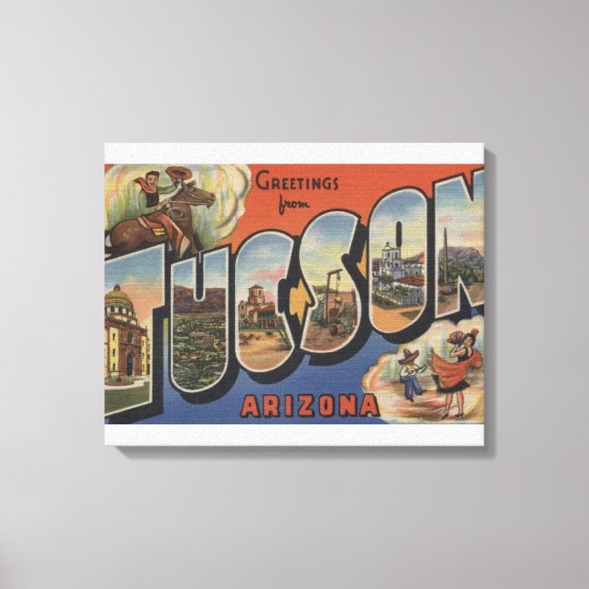 Tucson, Arizona - Large Letter Scenes 2 Canvas Print (Front)