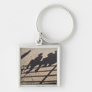 Tucson, Arizona: Shadows of Rodeo competitors Keychain