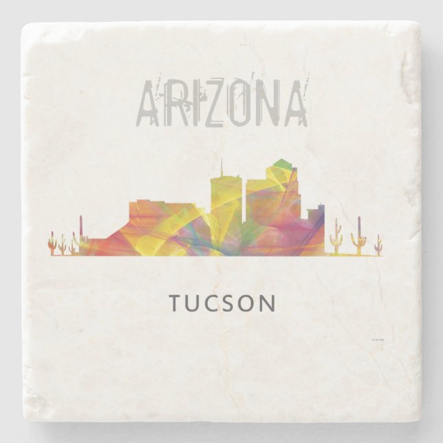 TUCSON, ARIZONA SKYLINE WB1 STONE COASTER (Front)