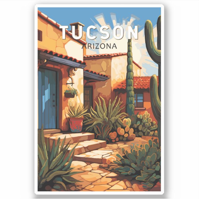 Tucson Arizona Travel Art Vintage (Front)