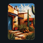 Tucson Arizona Travel Art Vintage Magnet<br><div class="desc">Tucson retro vector travel design. Tucson is also known for its rich cultural heritage,  rooted in Spanish,  Mexican,  and Western influences.</div>