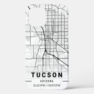 Tucson Arizona USA Travel City Map iPhone 12 Case