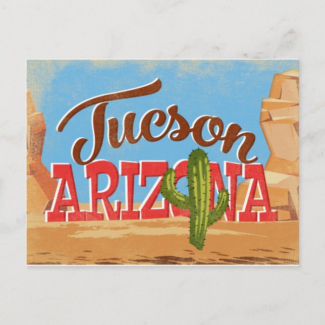 Tucson Arizona Vintage Travel Postcard (Front)