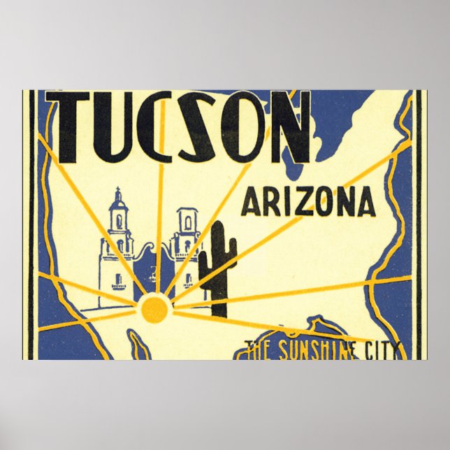 Tucson Arizona_Vintage Travel Poster Artwork (Front)