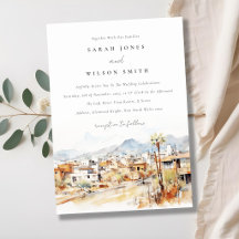 Tucson, Arizona Watercolor Landscape Wedding
