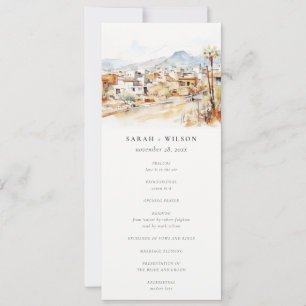 Tucson Arizona Watercolor Scape Wedding Program