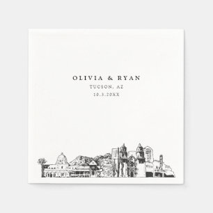 Tucson Arizona Wedding Paper Cocktail Napkin