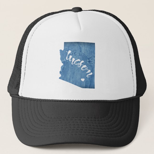 Tucson Arizona Wood Grain Trucker Hat (Front)