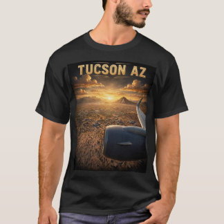 Tucson AZ A Mountain Sunset Airplane View T-Shirt