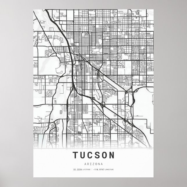 Tucson City Map Poster (Front)