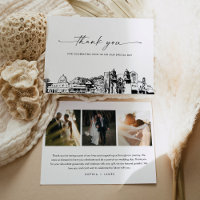 Tucson Skyline Wedding Photo Thank You Card