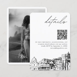 Tucson Wedding Modern Details QR Code Enclosure Card