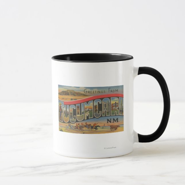Tucumcari, New Mexico - Large Letter Scenes Mug (Right)