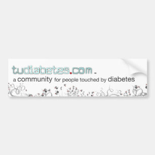 TuDiabetes.com  Colour Bumper Sticker  White Line 