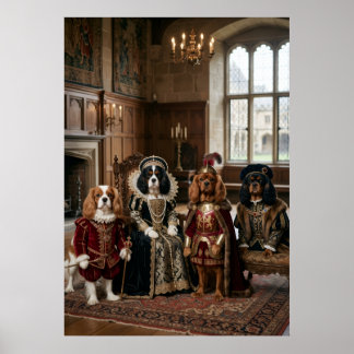 Tudor Court Cavalier Spaniels Group Portrait Poster