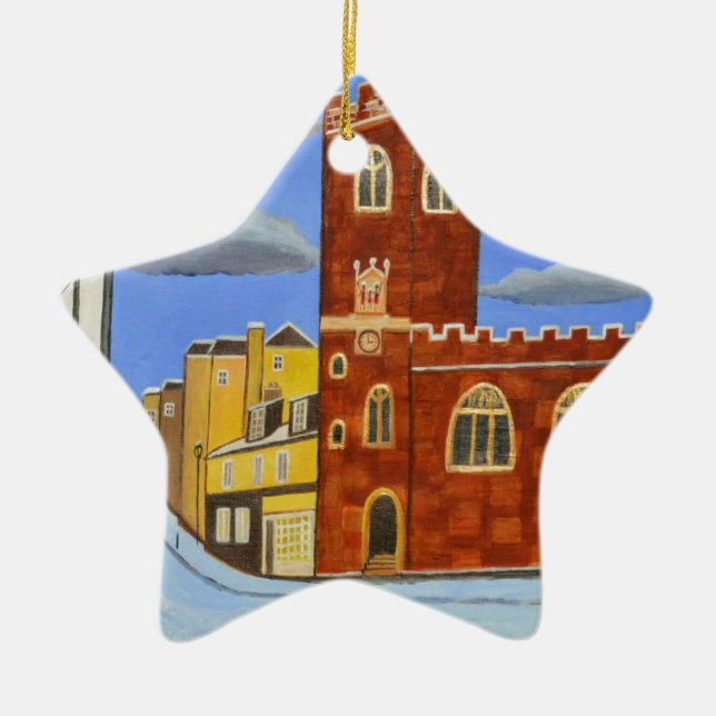 Tudor House in Exeter Ceramic Ornament (Front)