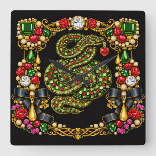 Tudor Inspired Design Scottish Scotland History  Square Wall Clock