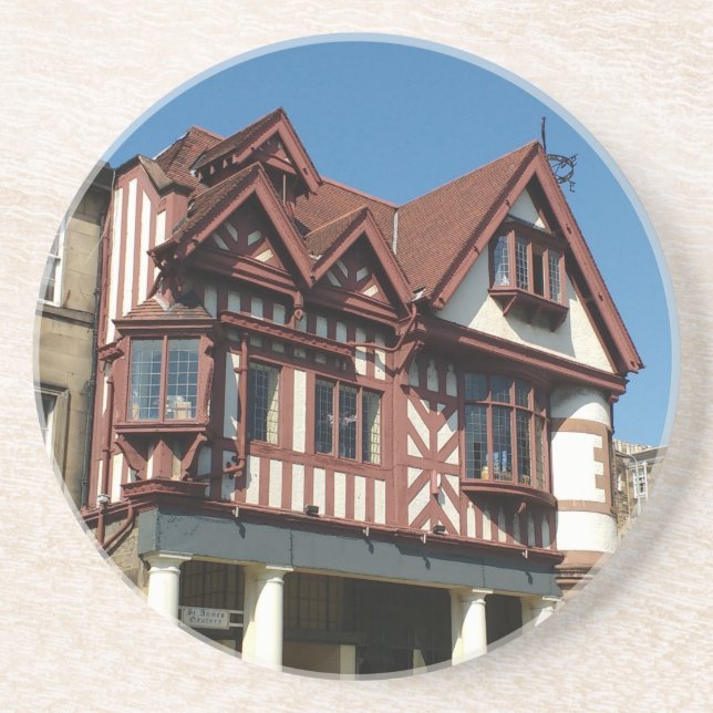Tudor oak frame building, Edinburgh, Scotland Coaster (Front)