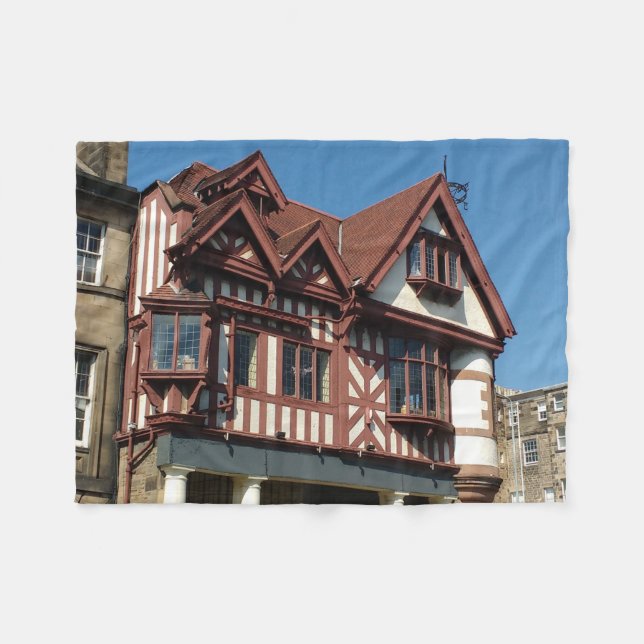 Tudor oak frame building, Edinburgh, Scotland Fleece Blanket (Front (Horizontal))